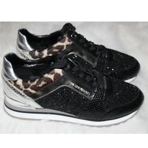 Michael Kors Billie leather and glitter sneaker